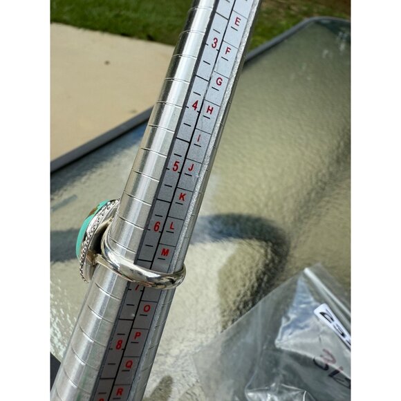 Artisan lg Kingman Turquoise Sterling Silver Statement Ring Southwest sz 7 gift - Picture 6 of 7